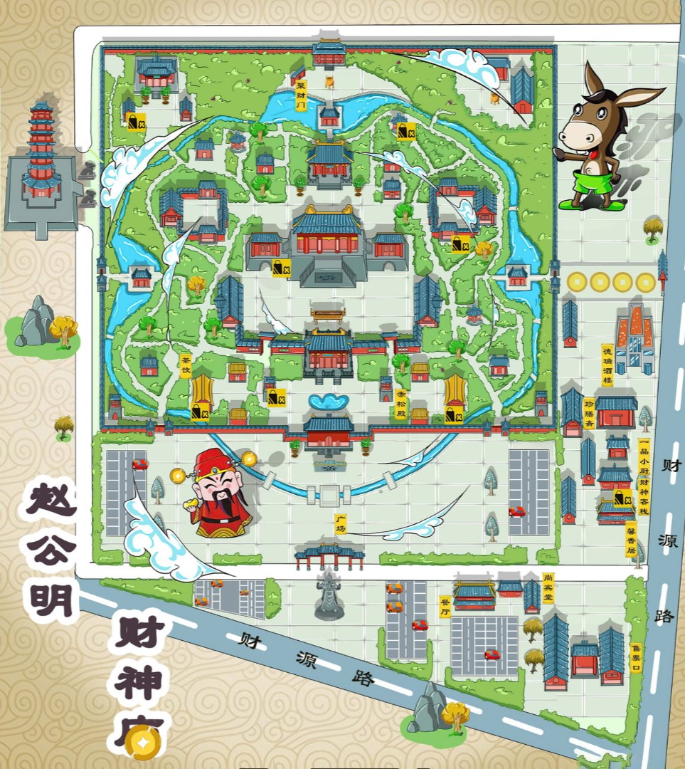 苏州寺庙类手绘地图
